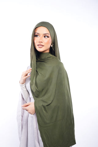 Premium Jersey Hijab Olive