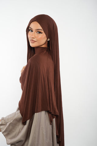 Premium Jersey Hijab Rostbraun