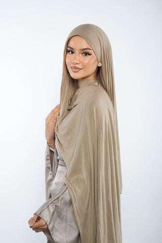 Premium Jersey Hijab Wüstenbraun