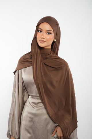 Premium Jersey Hijab Braun