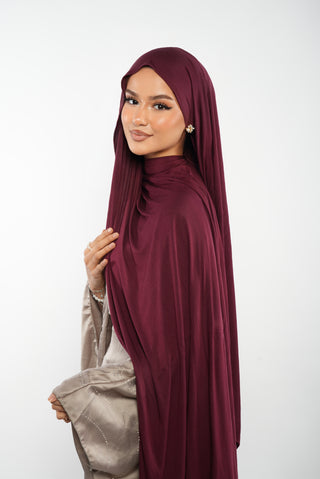 Premium Jersey Hijab Burgundy