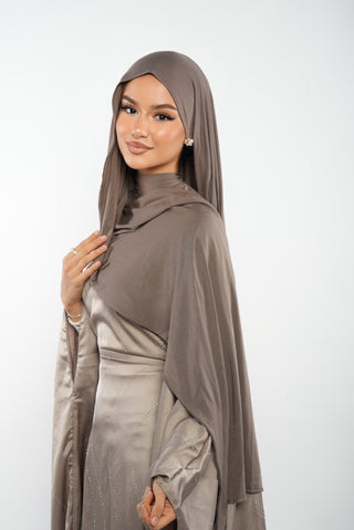 Premium Jersey Hijab Taupe