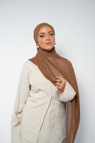Chiffon Hijab Set Seyyide - mit passendem Bone