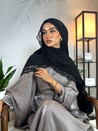 Hijab mit Spitze Onyx